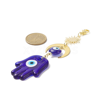 Handmade Evil Eye Lampwork Pendant Decorations HJEW-JM00912-04-1
