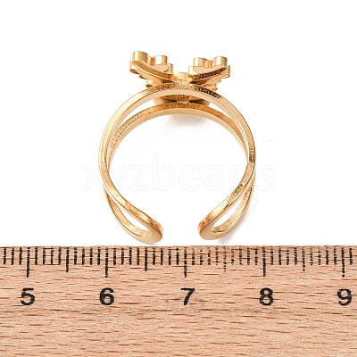 304 Stainless Steel with Enamel Cuff Rings for Women LS-RJEW-Z116-01G-04-1