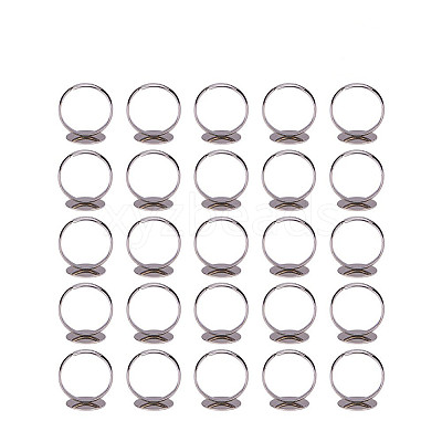 Brass Pad Ring Bases KK-PH0001-15S-1