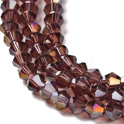 Transparent Electroplate Glass Beads Strands EGLA-A039-T6mm-B05-1