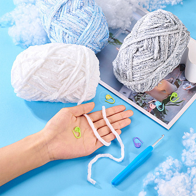 3 Rolls Polyester Chenille Wool Yarn OCOR-MB0001-06C-1