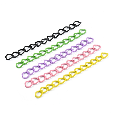 100Pcs Spray Painted Iron Curb Chain Extender CH-YW0002-02-1
