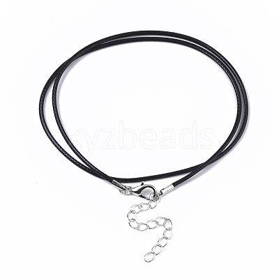 Waxed Cotton Cord Necklace Making X-MAK-S032-1.5mm-B01-1