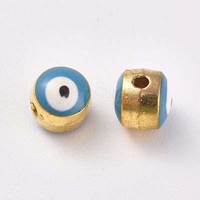 Alloy Enamel European Beads ENAM-WH0047-14H-1