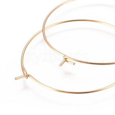 304 Stainless Steel Hoop Earrings Findings STAS-I120-60D-G-1