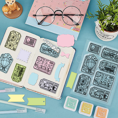 1 Sheet PVC Plastic Clear Stamps DIY-GL0004-73-1