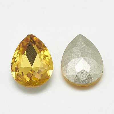 Pointed Back Glass Rhinestone Cabochons RGLA-T081-7x10mm-22-1