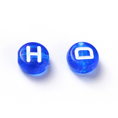 Transparent Blue Acrylic Beads TACR-YW0001-08B-1