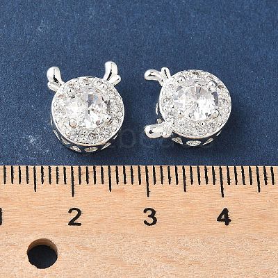 Brass Micro Pave Cubic Zirconia Beads KK-G531-01S-03-1