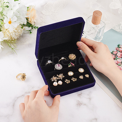 Velvet Jewelry Box VBOX-WH0012-03B-1