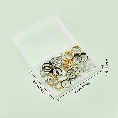 52Pcs 4 Style Adjustable Brass Ring Components KK-SC0002-93-1