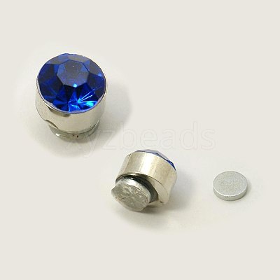 Stainless Steel Magnetic Ear Studs with Rhinestone EJEW-I054C-05-1