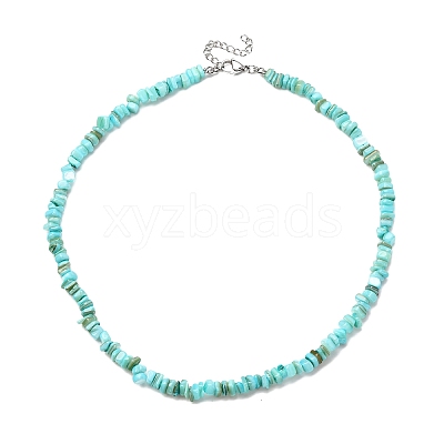 Dyed Natural Freshwater Shell Nuggets Beaded Necklaces NJEW-JN05488-02-1