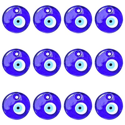 Handmade Lampwork Evil Eye Pendants X-LAMP-E106-02A-1