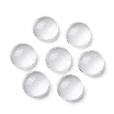 Transparent Glass Cabochons X-GGLA-R026-6mm-1