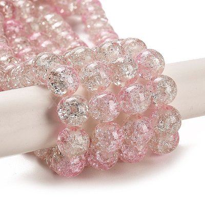 Spray Painted Crackle Glass Beads Strands CCG-Q002-10mm-01-1