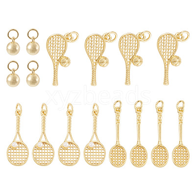 16Pcs 4 Styles Brass Pendants KK-TA0009-03-1