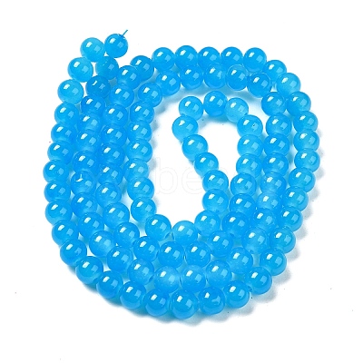 Baking Paint Imitation Jade Glass Round Bead Strands DGLA-Q021-8mm-13-1