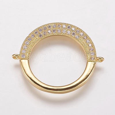 Brass Cubic Zirconia Links KK-P134-62G-1