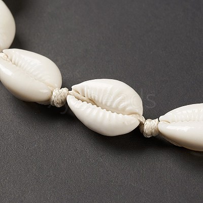 Natural Shell Beaded Necklace NJEW-E094-01B-1