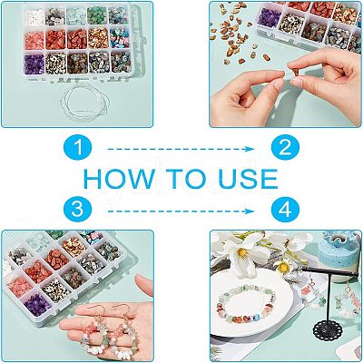 Natural & Synthetic Mixed Gemstone & Glass Chip Beads G-NB0002-07-1