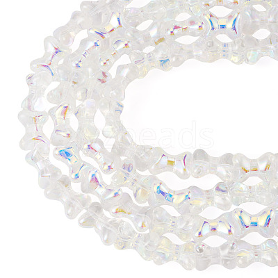 Electroplate Transparent Glass Beads Strands GLAA-TAC0028-009C-1