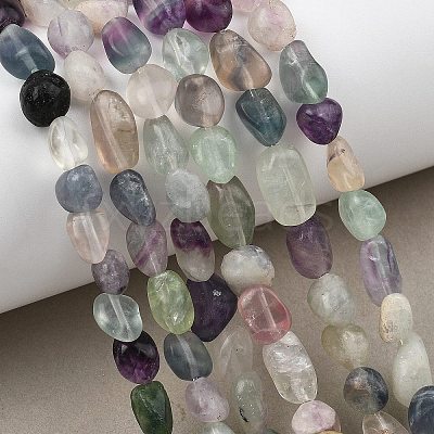 Natural Rainbow Fluorite Beads Strands GG-C286-A27-1