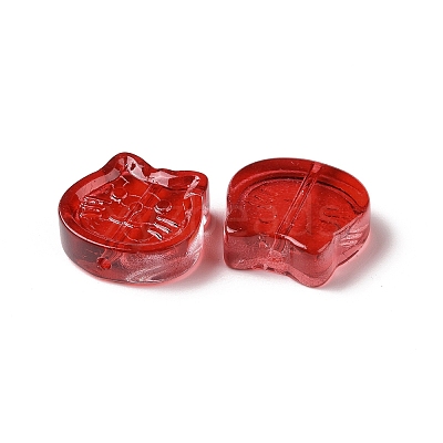 Transparent Spray Painted Glass Beads GLAA-I050-13A-1