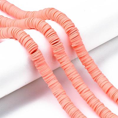 Flat Round Handmade Polymer Clay Beads CLAY-R067-10mm-19-1