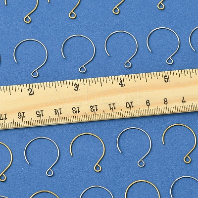 24Pcs 2 Colors Ion Plating(IP) 304 Stainless Steel Earring Hooks STAS-FS0001-65-1