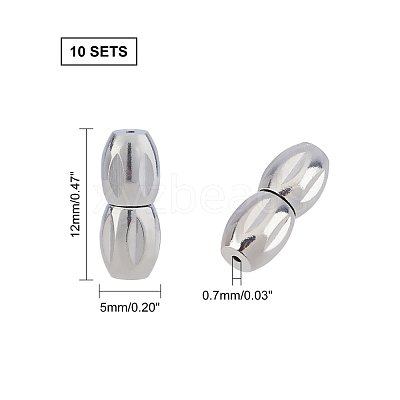 Tarnish Resistant 304 Stainless Steel Screw Clasps STAS-L135-02-1