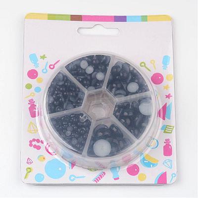 1Box ABS Plastic Imitation Pearl Dome Cabochons SACR-JP0001-25-1