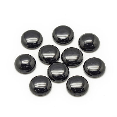 Synthetic Black Stone Cabochons X-G-R416-12mm-46-1-1
