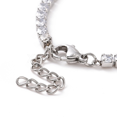 304 Stainless Steel Rhinestone Strass Chain Bracelets STAS-B021-14P-A-1