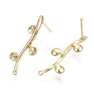 Brass Stud Earring Findings KK-T062-66G-A-NF-1