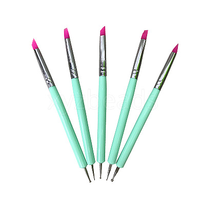 Silicone Double Head Nail Art Dotting Tools AJEW-L072-54C-1