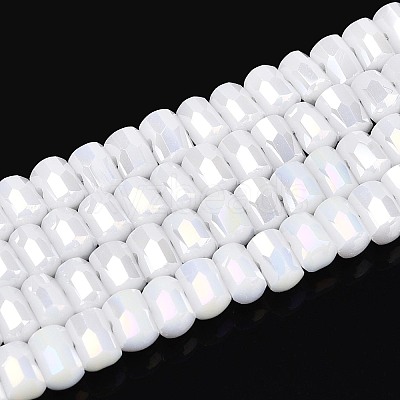 Electroplate Opaque Glass Beads Strands EGLA-N022-09A-C05-1