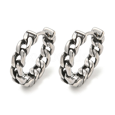 316 Surgical Stainless Steel Hoop Earrings for Women and Men EJEW-D096-15B-AS-1