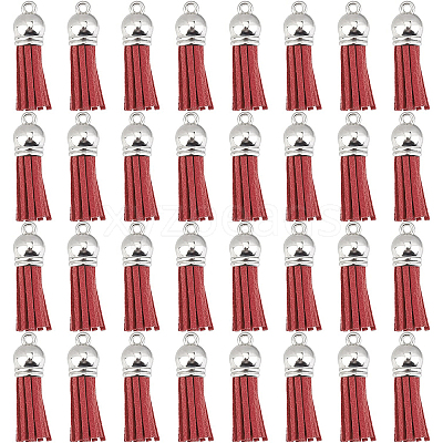 100Pcs Faux Suede Tassel Pendant Decorations FIND-SC0002-29A-1