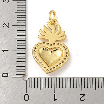 Rack Plating Brass Micro Pave Cubic Zirconia Pendants KK-A200-07G-02-1