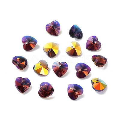 Electroplate Glass Charms GGLA-Z002-02B-1