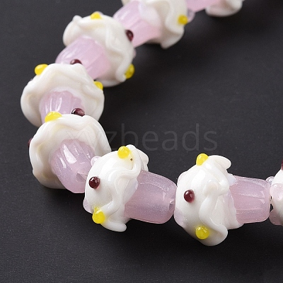 Mushroom Handmade Lampwork Beads Strands X1-LAMP-G150-03A-02-1