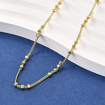 2.5MM Brass Flat Round Twisted Chain Necklaces NJEW-M108-26G-1