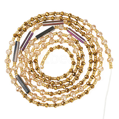 Glass Beaded Adjustable Waist Chains for Women AJEW-TA0005-78D-1