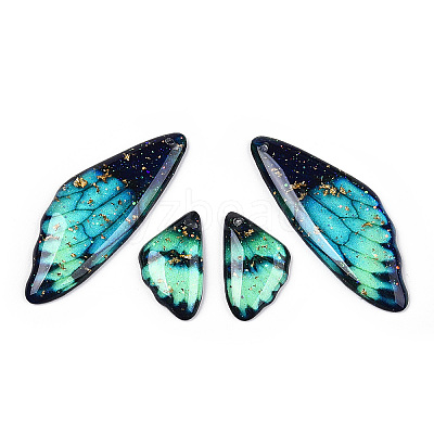 Transparent Resin Wing Earrings Pendants FIND-TAC0006-59F-1