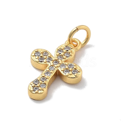 Brass Micro Pave Cubic Zirconia Pendants KK-M305-01G-02-1