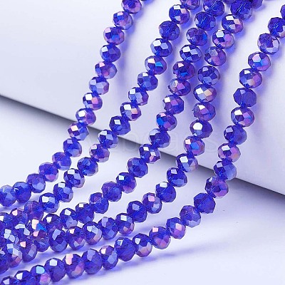 Electroplate Glass Beads Strands EGLA-A034-T1mm-B15-1
