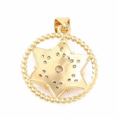 Rack Plating Brass Micro Pave Cubic Zirconia Pendants LS-KK-B057-07G-1