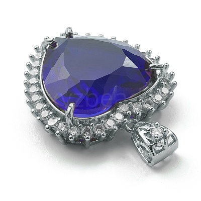 Transparent Faceted Glass Pendants ZIRC-I050-02P-1