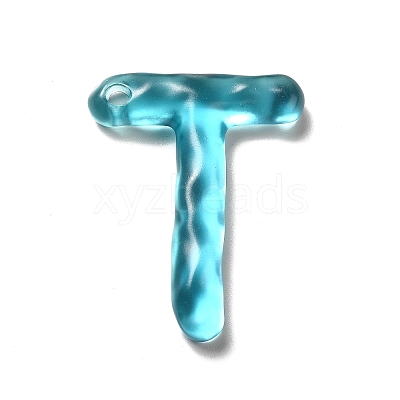 Transparent Resin Alphabet Pendants RESI-C028-02T-1